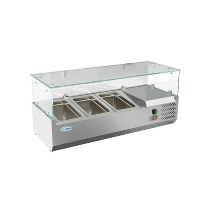 40 in. Three Pan Refrigerated Countertop Condiment Prep Station -