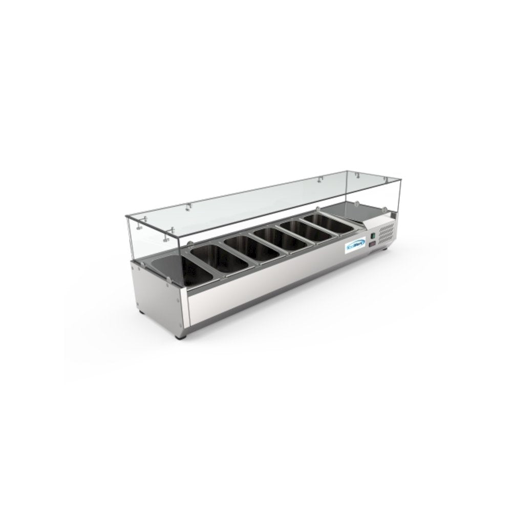 59 in. Six Pan Refrigerated Countertop Condiment Prep Station -