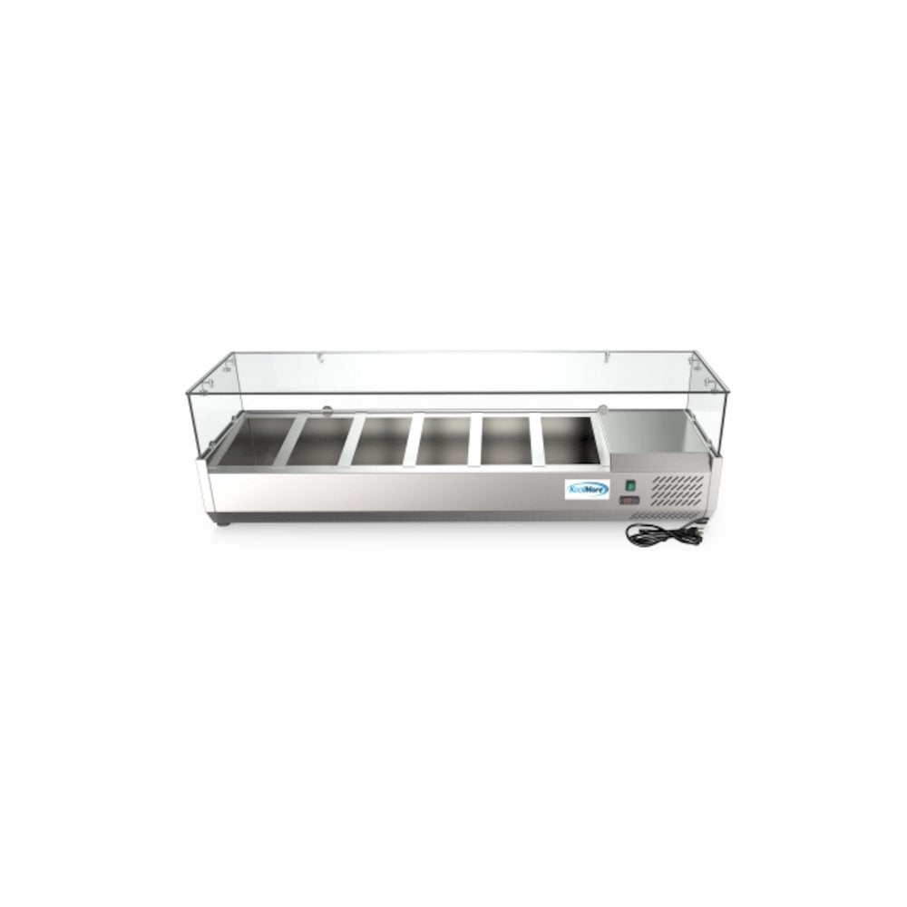 59 in. Six Pan Refrigerated Countertop Condiment Prep Station -