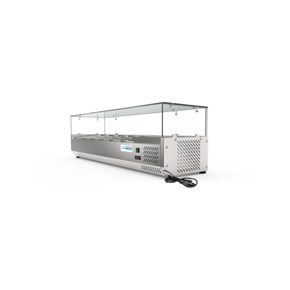59 in. Six Pan Refrigerated Countertop Condiment Prep Station -