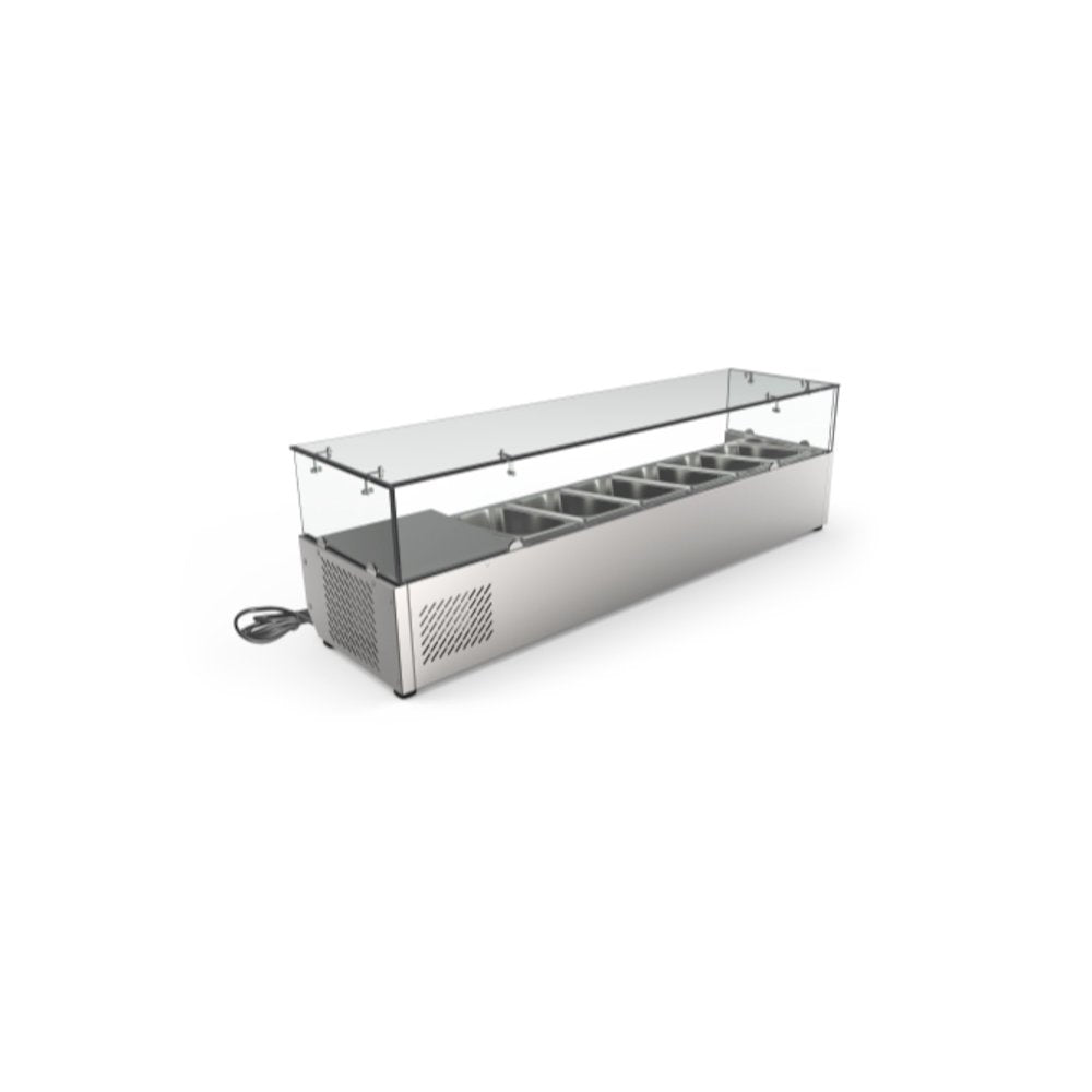 59 in. Six Pan Refrigerated Countertop Condiment Prep Station -