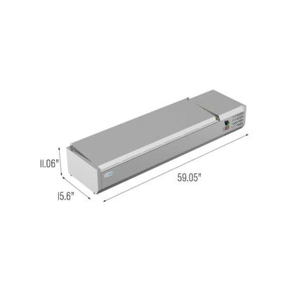 59 in. Six Pan Refrigerated Countertop Condiment Prep Station -
