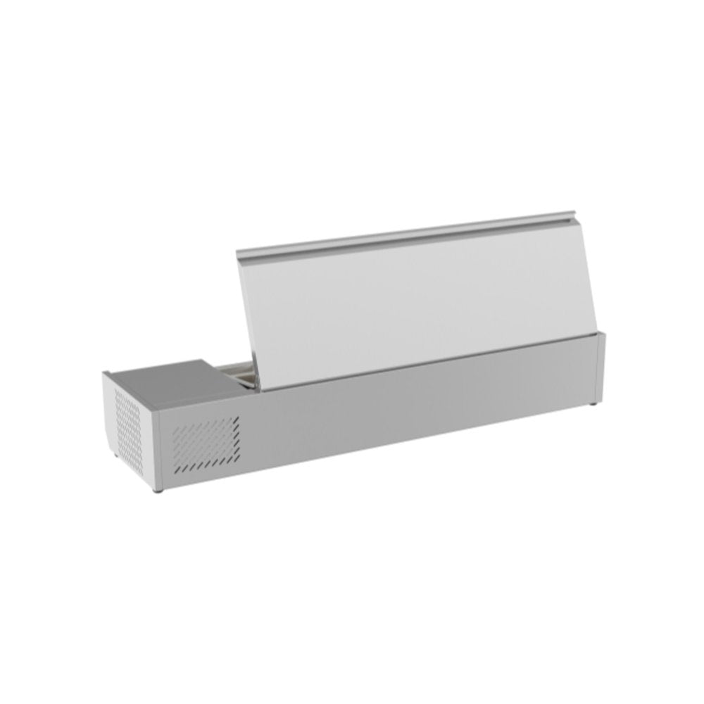 59 in. Six Pan Refrigerated Countertop Condiment Prep Station -