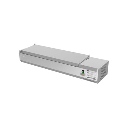 59 in. Six Pan Refrigerated Countertop Condiment Prep Station -