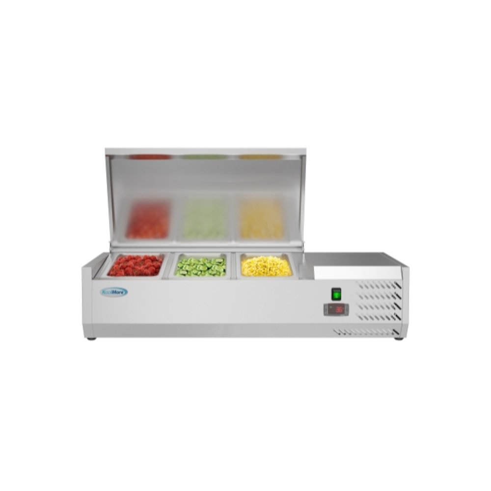 40 in. Three Pan Refrigerated Countertop Condiment Prep Station -