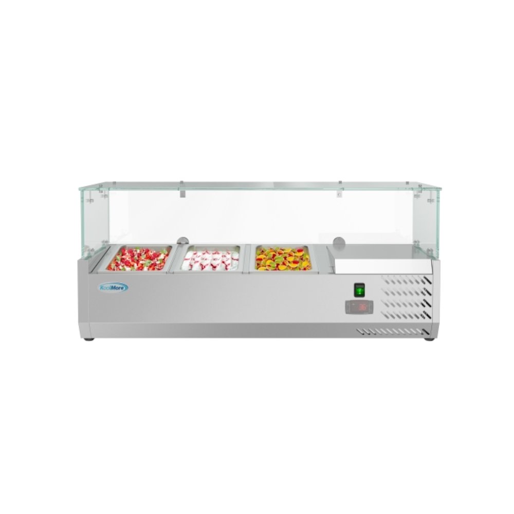 40 in. Three Pan Refrigerated Countertop Condiment Prep Station -