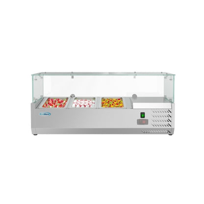 40 in. Three Pan Refrigerated Countertop Condiment Prep Station -