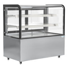 47 in. Dry Bakery Display Case with Front Curved Glass Protection, 14 cu ft.