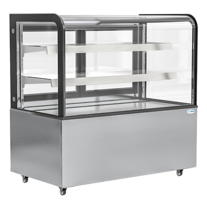 47 in. Dry Bakery Display Case with Front Curved Glass Protection, 14 cu ft.
