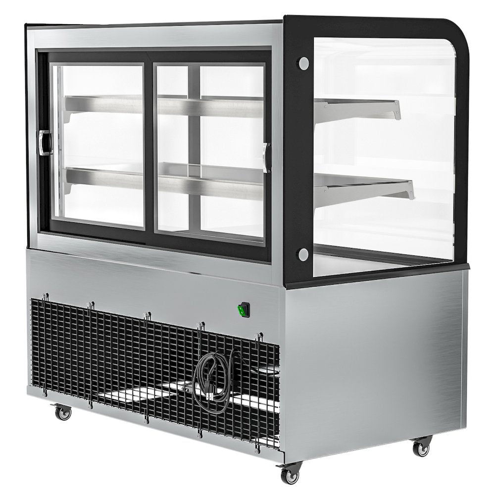 47 in. Dry Bakery Display Case with Front Curved Glass Protection, 14 cu ft.