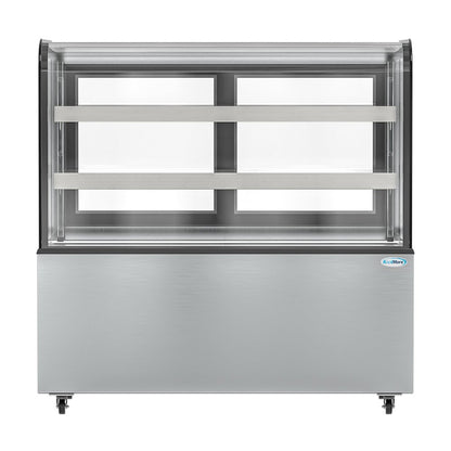 47 in. Dry Bakery Display Case with Front Curved Glass Protection, 14 cu ft.