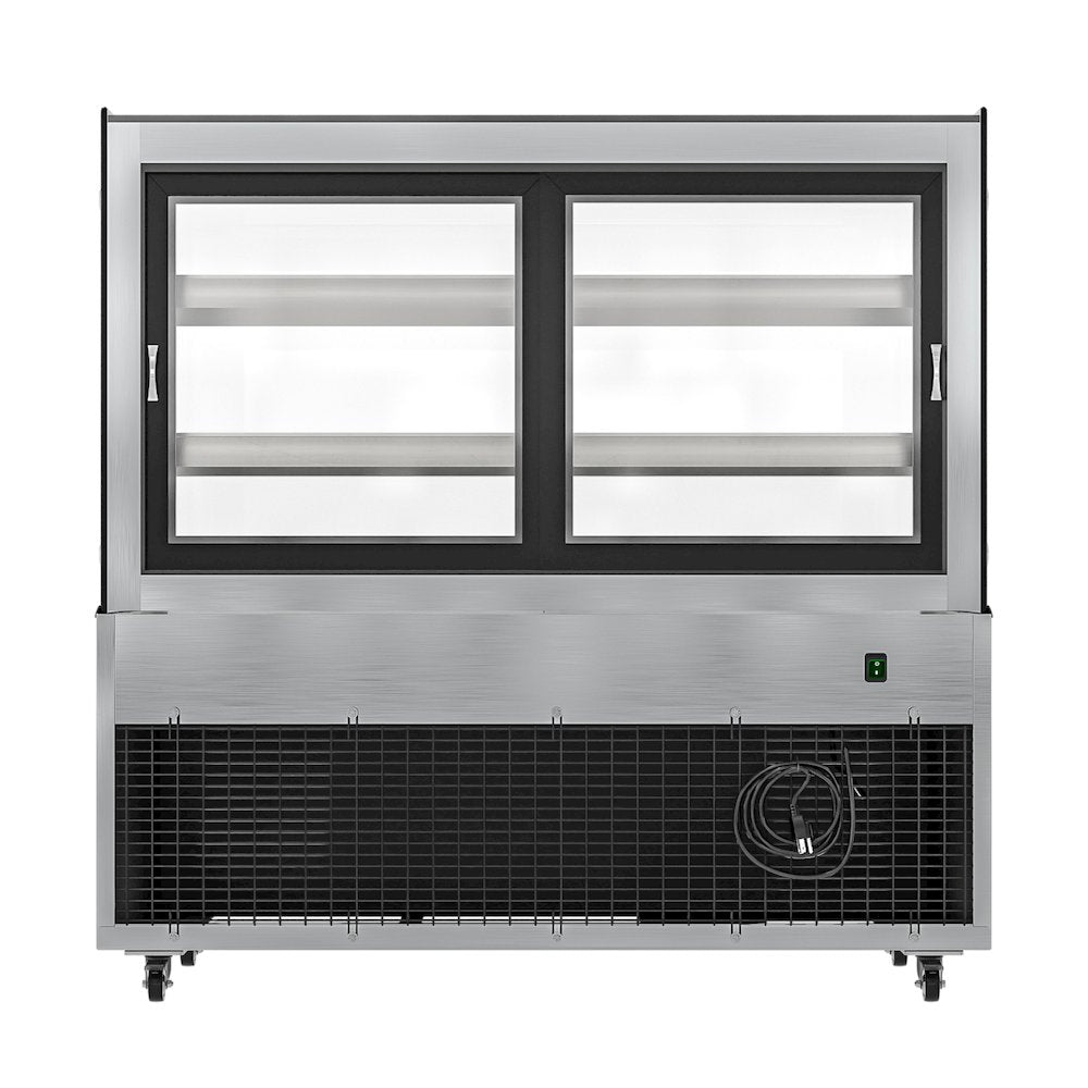 47 in. Dry Bakery Display Case with Front Curved Glass Protection, 14 cu ft.