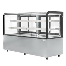 71 in. Dry Bakery Display Case with Front Curved Glass Protection, 20 cu ft.