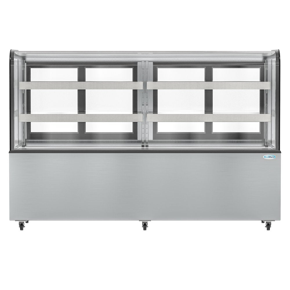 71 in. Dry Bakery Display Case with Front Curved Glass Protection, 20 cu ft.
