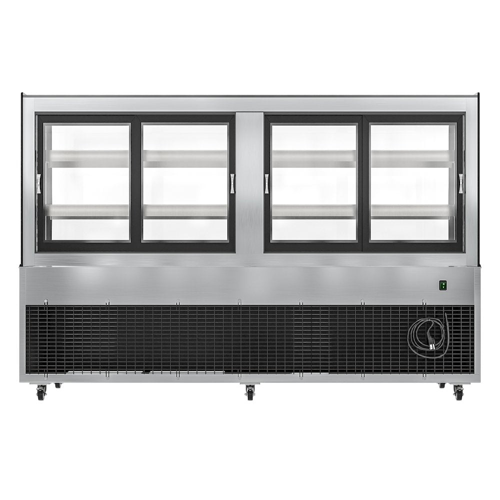 71 in. Dry Bakery Display Case with Front Curved Glass Protection, 20 cu ft.