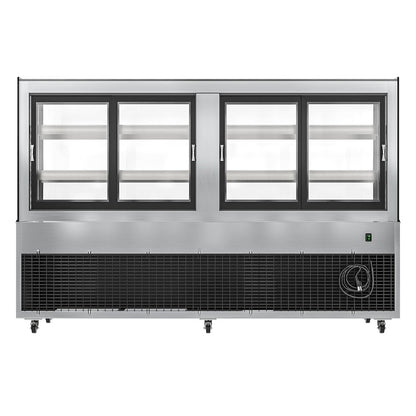 71 in. Dry Bakery Display Case with Front Curved Glass Protection, 20 cu ft.
