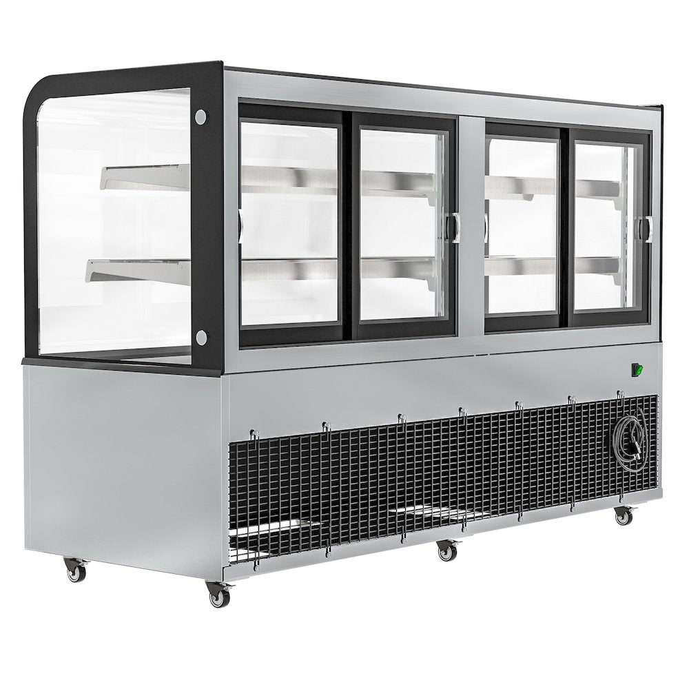 71 in. Dry Bakery Display Case with Front Curved Glass Protection, 20 cu ft.