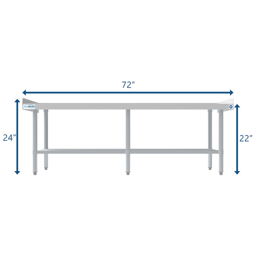 30" x 72" 16-Gauge Stainless Steel Equipment Stand with Galvanized Undershelf,