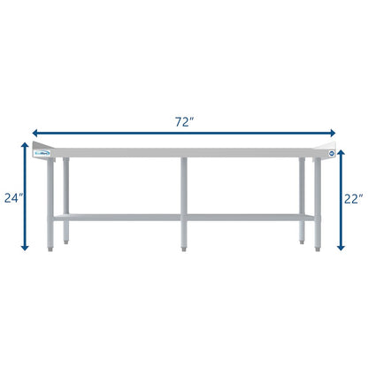 30" x 72" 16-Gauge Stainless Steel Equipment Stand with Galvanized Undershelf,