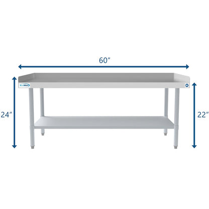 30" x 60" 16-Gauge Stainless Steel Equipment Stand with Galvanized Undershelf,