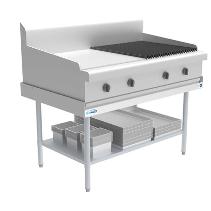 30" x 48" 16-Gauge Stainless Steel Equipment Stand with Galvanized Undershelf,