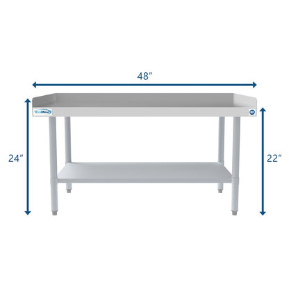 30" x 48" 16-Gauge Stainless Steel Equipment Stand with Galvanized Undershelf,