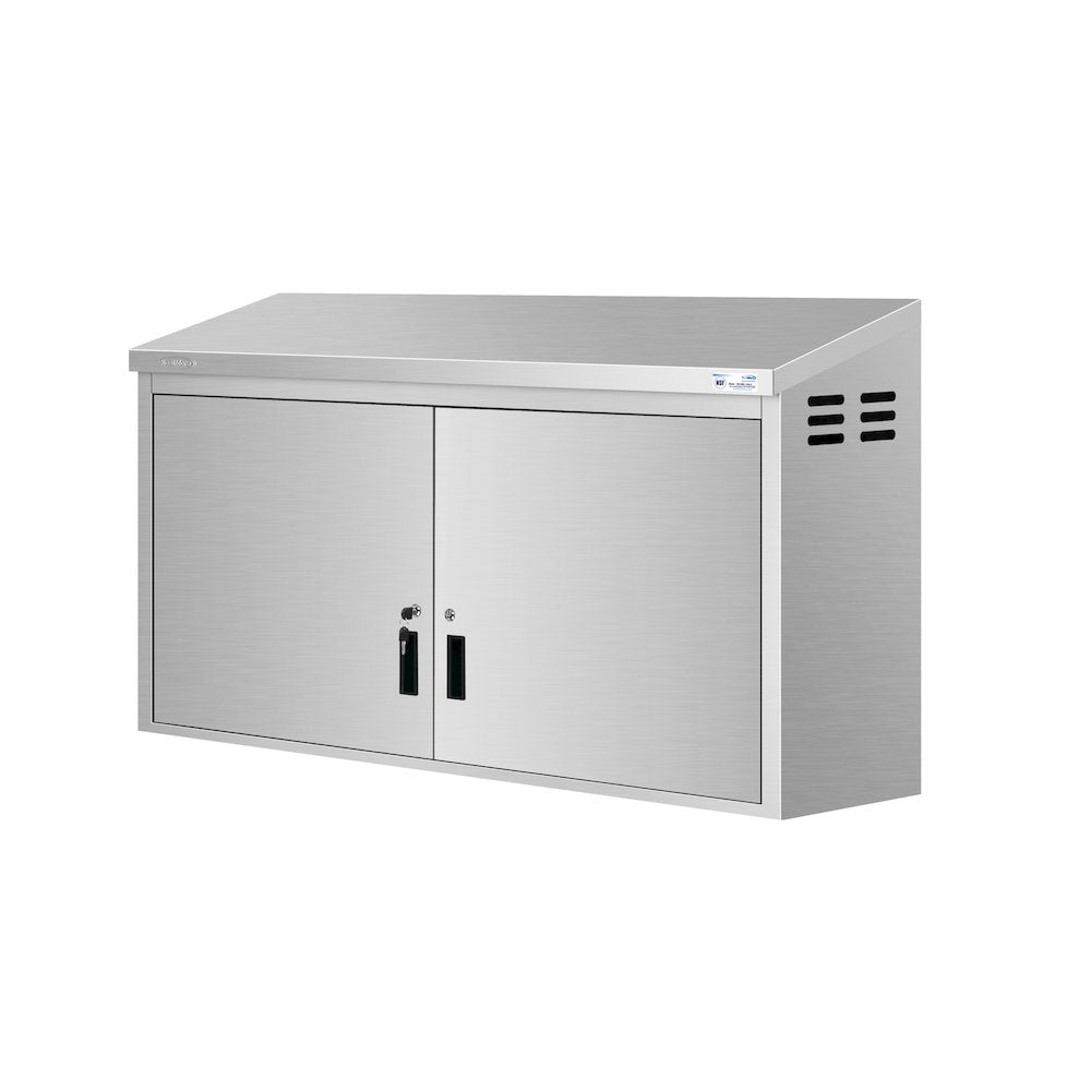 60 in. Kitchen Wall Cabinet with Hinged Doors and 2 shelves in Stainless-Steel