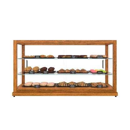 44 In. Artisan Horizontal Light Wooden Bakery Display Case 9 Cu. ft.