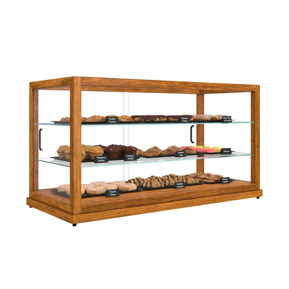 44 In. Artisan Horizontal Light Wooden Bakery Display Case 9 Cu. ft.