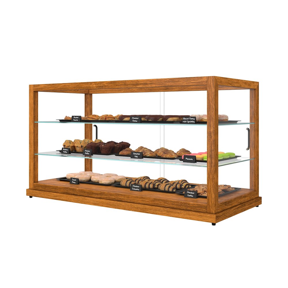 44 In. Artisan Horizontal Light Wooden Bakery Display Case 9 Cu. ft.