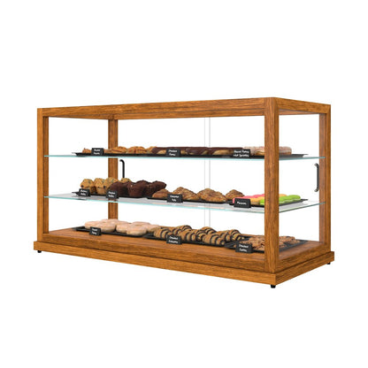 44 In. Artisan Horizontal Light Wooden Bakery Display Case 9 Cu. ft.