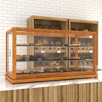 44 In. Artisan Horizontal Light Wooden Bakery Display Case 9 Cu. ft.