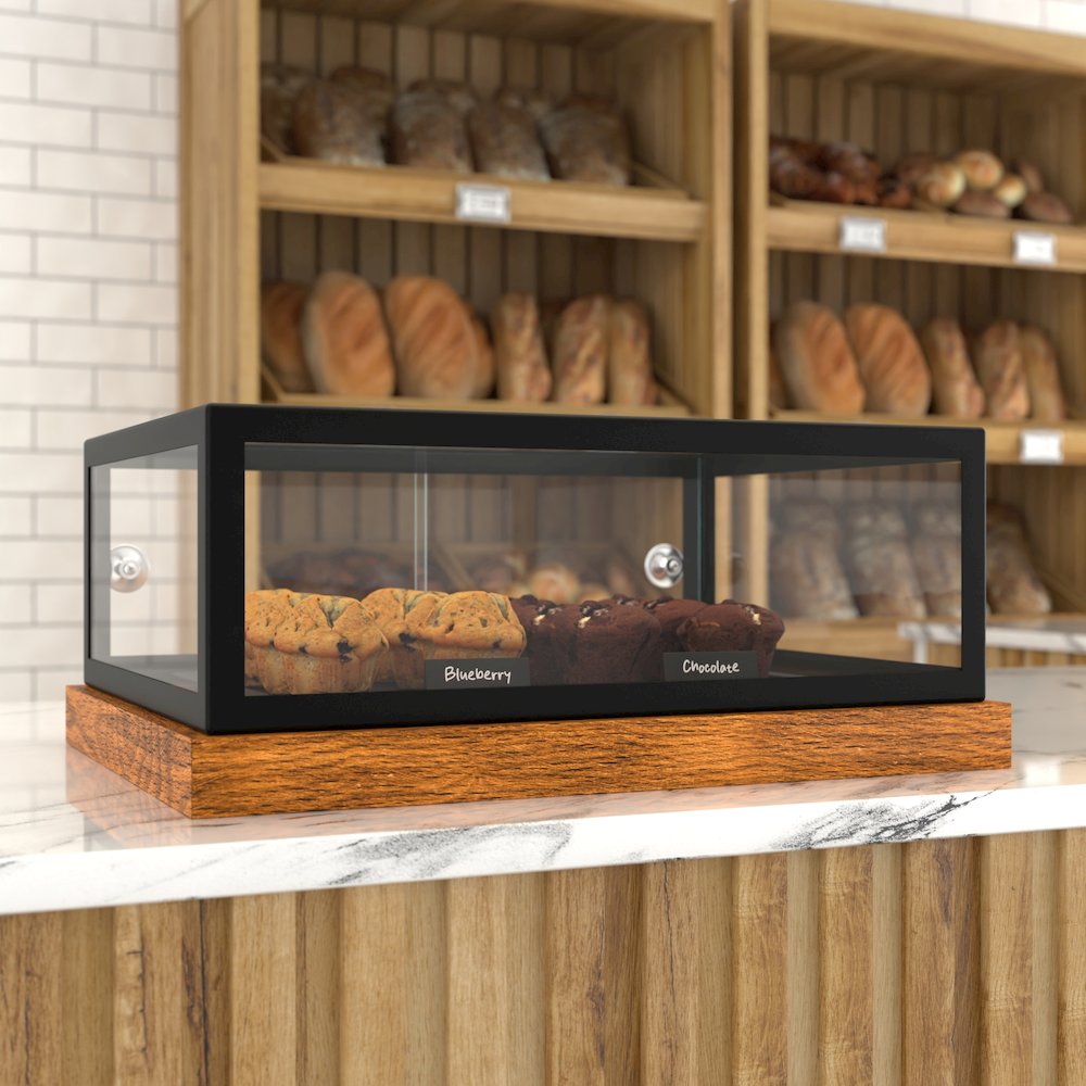 20 in. Wood and Glass Muffin, Cake Bakery Display Case