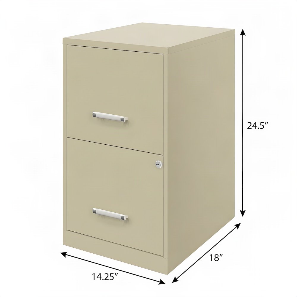 Bison Office Vertical Lateral File Cabinet with 2-Drawer Metal Build, Putty