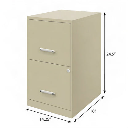 Bison Office Vertical Lateral File Cabinet with 2-Drawer Metal Build, Putty