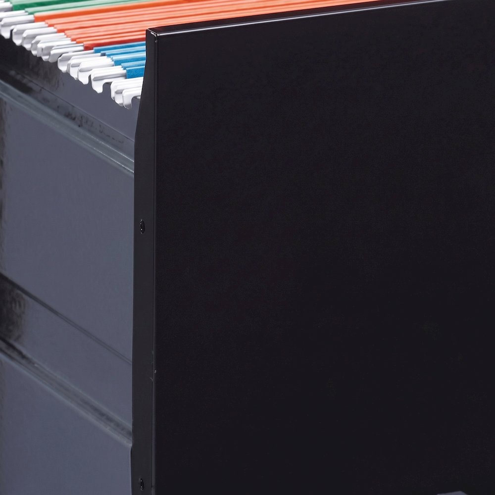 Bison Office Vertical Lateral File Cabinet with 2-Drawer Metal Build, Black