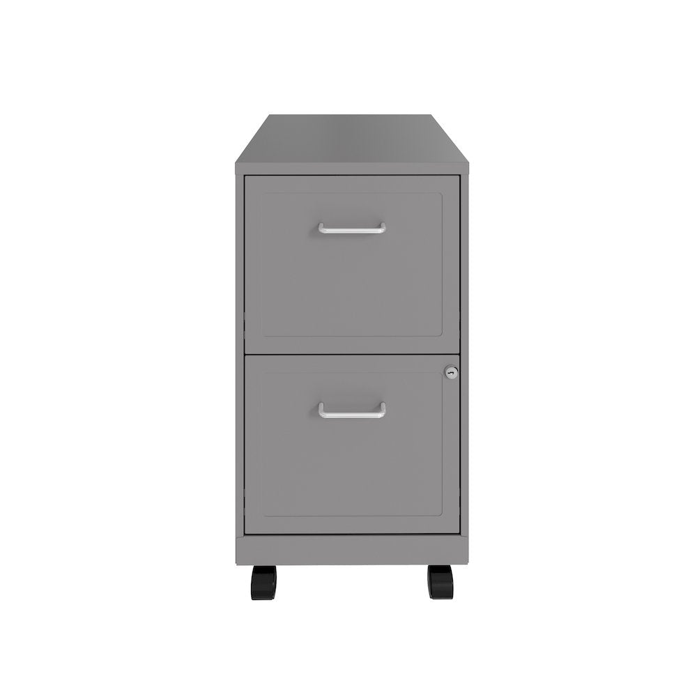Space Solutions 18" Deep 2 Drawer Vertical File Cabinet, Arctic Silver