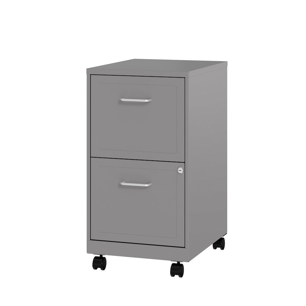 Space Solutions 18" Deep 2 Drawer Vertical File Cabinet, Arctic Silver