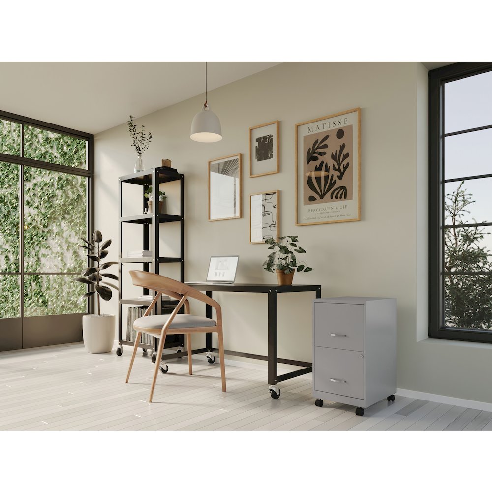 Space Solutions 18" Deep 2 Drawer Vertical File Cabinet, Arctic Silver