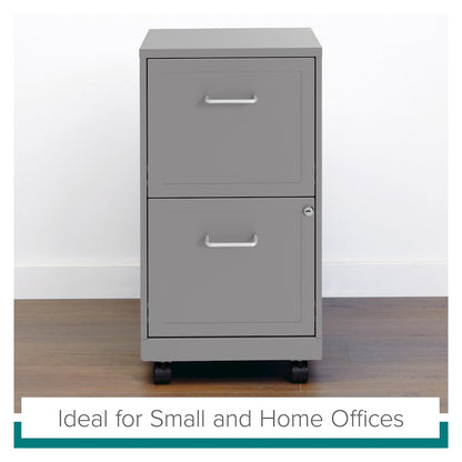 Space Solutions 18" Deep 2 Drawer Vertical File Cabinet, Arctic Silver