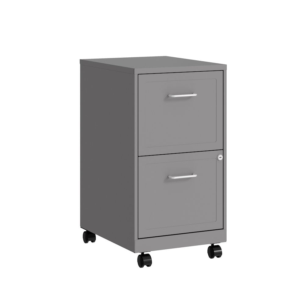 Space Solutions 18" Deep 2 Drawer Vertical File Cabinet, Arctic Silver