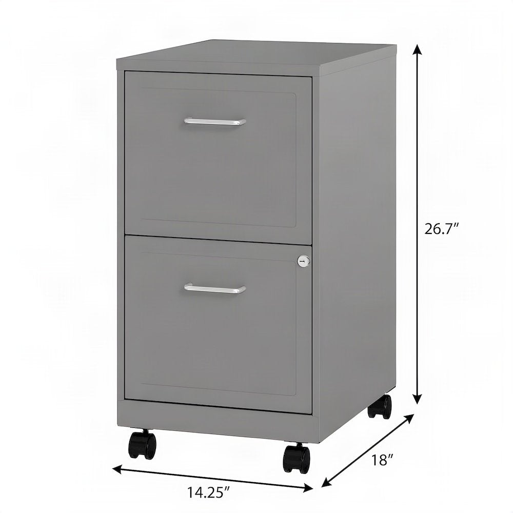 Bison Office Vertical File Organizer with Locking Drawers, Arctic Silver