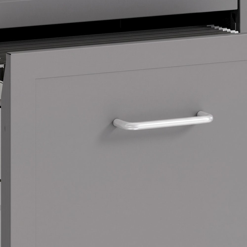 Bison Office Vertical File Organizer with Locking Drawers, Arctic Silver