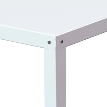 Bison Office Mobile Metal Office Desk with Ready-to-Assemble Design, White