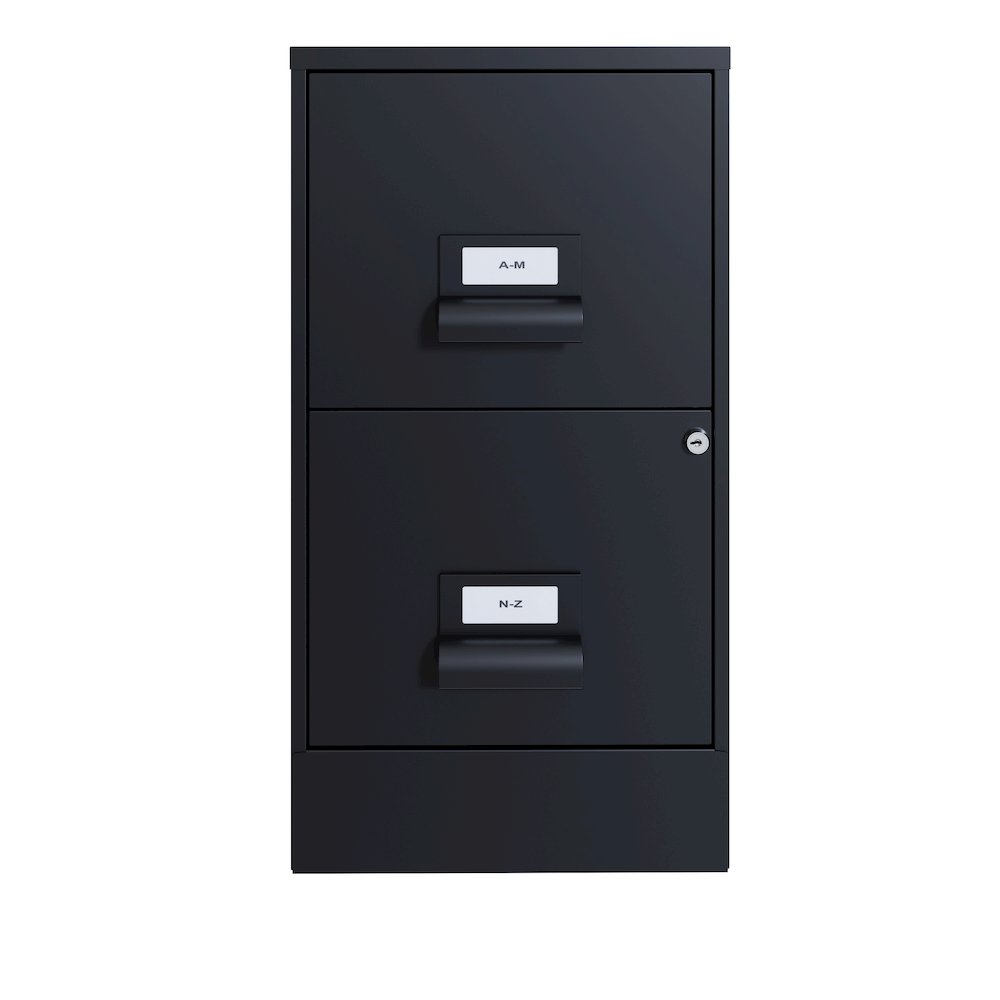 Space Solutions 18" Deep 2 Drawer Premier Vertical File Cabinet, Locking, Black
