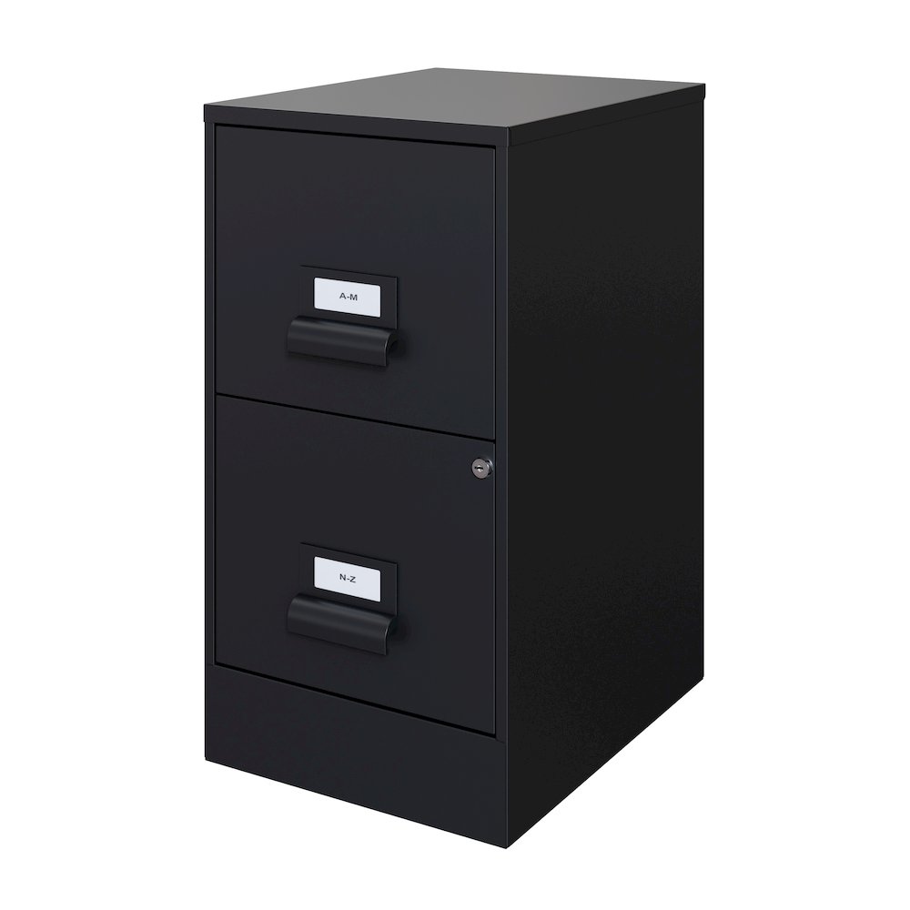 Space Solutions 18" Deep 2 Drawer Premier Vertical File Cabinet, Locking, Black