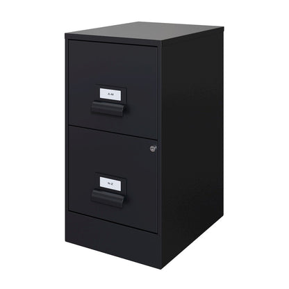 Space Solutions 18" Deep 2 Drawer Premier Vertical File Cabinet, Locking, Black