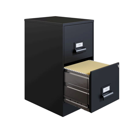 Space Solutions 18" Deep 2 Drawer Premier Vertical File Cabinet, Locking, Black