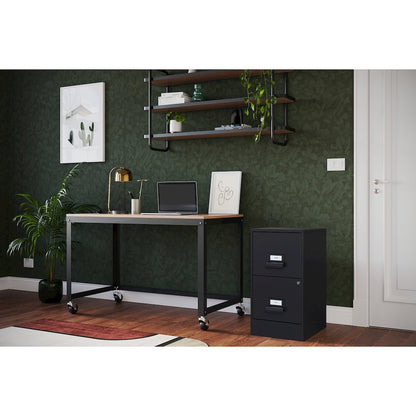 Space Solutions 18" Deep 2 Drawer Premier Vertical File Cabinet, Locking, Black