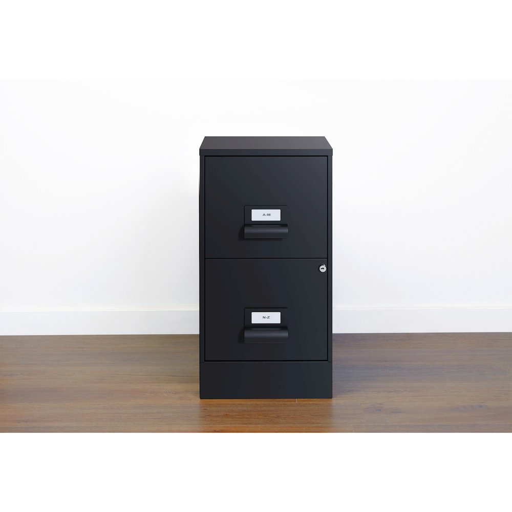 Space Solutions 18" Deep 2 Drawer Premier Vertical File Cabinet, Locking, Black